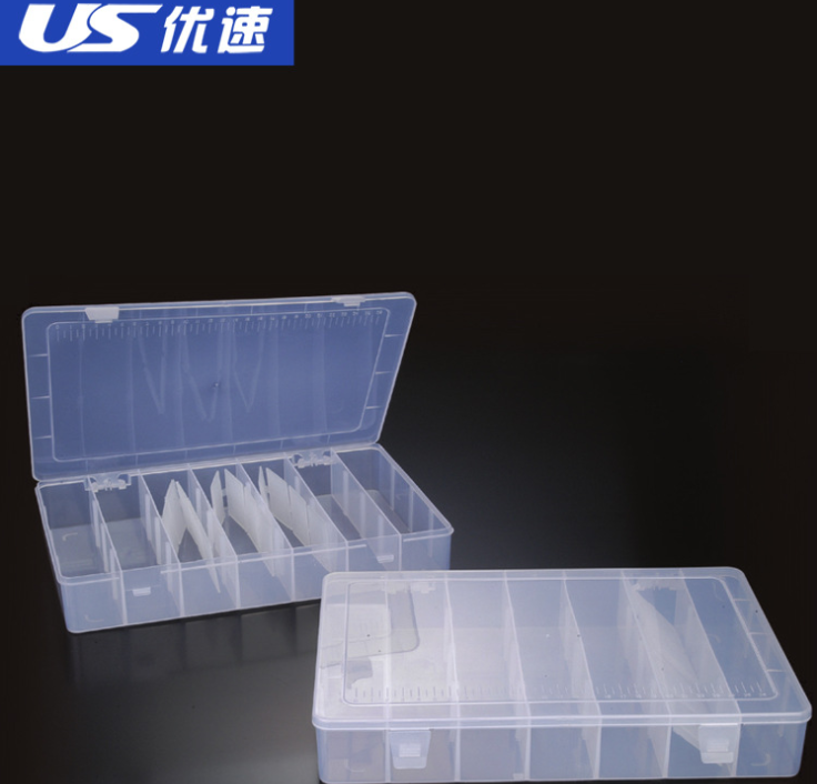 透明塑料盒可拆卸收納盒 五金元件工具電子零件盒子多格有蓋